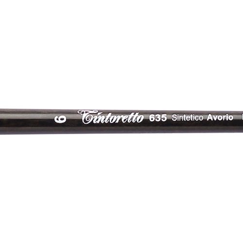 Tintoretto Ivory Synthetic Fiber Round Brush Series 635,Size- 6