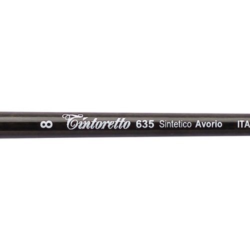 Tintoretto Ivory Synthetic Fiber Round Brush Series 635,Size- 8