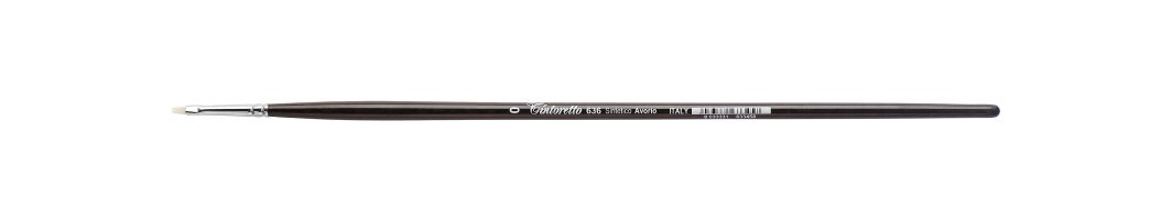 Tintoretto Ivory Synthetic Fiber Flat Brush Series 636, Size- 0