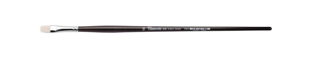  Tintoretto Ivory Synthetic Fiber Flat Brush Series 636, Size- 10