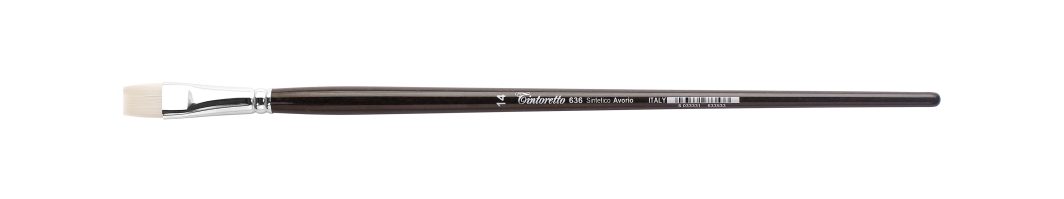 Tintoretto Ivory Synthetic Fiber Flat Brush Series 636, Size-14
