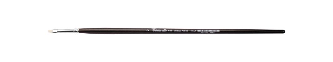 Tintoretto Ivory Synthetic Fiber Flat Brush Series 636, Size- 2