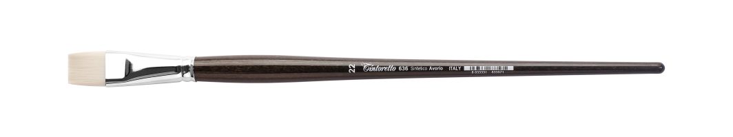 Tintoretto Ivory Synthetic Fiber Flat Brush Series 636, Size- 22
