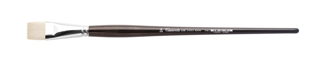 Tintoretto Ivory Synthetic Fiber Flat Brush Series 636, Size- 24