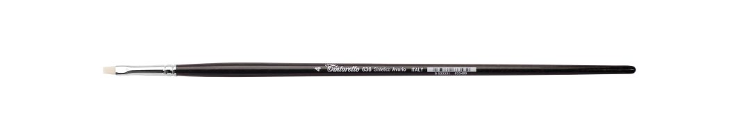 Tintoretto Ivory Synthetic Fiber Flat Brush Series 636, Size- 4
