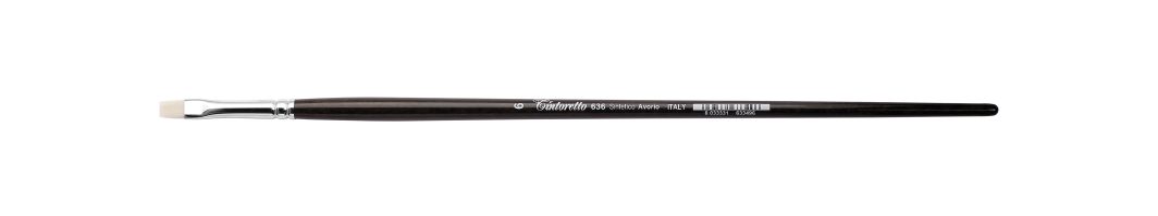   Tintoretto Ivory Synthetic Fiber Flat Brush Series 636, Size- 6