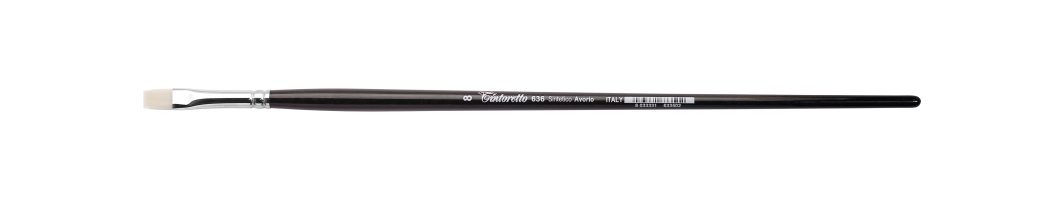Tintoretto Ivory Synthetic Fiber Flat Brush Series 636, Size- 8