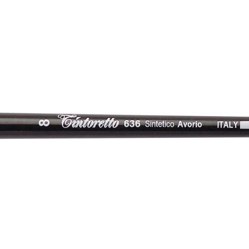 Tintoretto Ivory Synthetic Fiber Flat Brush Series 636, Size- 8