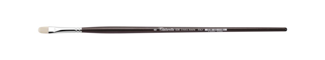 Tintoretto Filbert Brush Avorio Synthetic Fiber Series 638, Size- 8