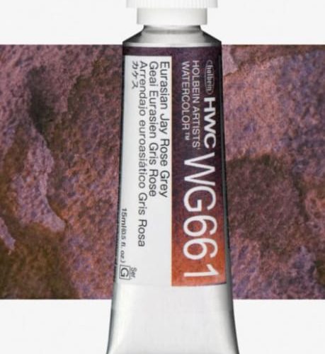                                       Holbein Granulating Watercolor Eurasian Jay Rose Grey G, 15ml Tube,WG661