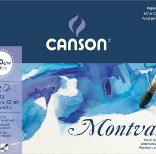                                        Canson Montval Aquarelle Pads Glued on Short Side -300gsm,A3- (29.7x42cm), 16 Sheets