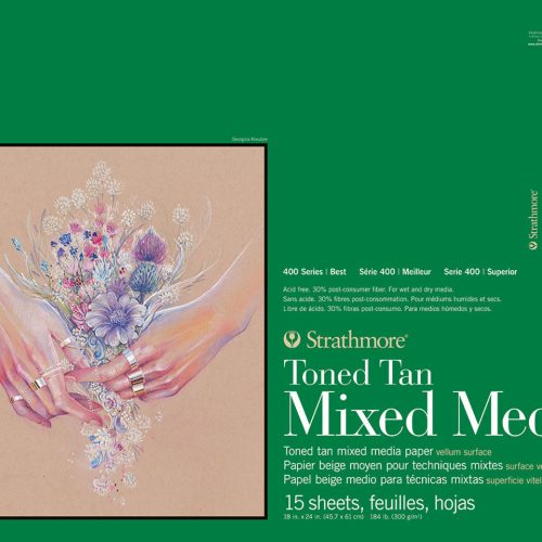 Strathmore Toned Tan Mixed Media Pad 18"X 24" , 15 Sheets