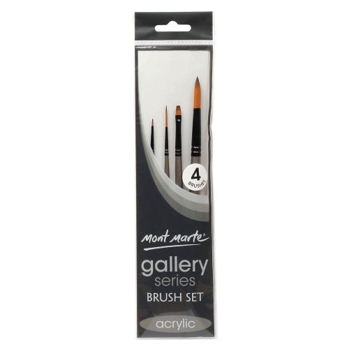 Mont Marte Gallery Series Brush Set Acrylic- 4pc, Set