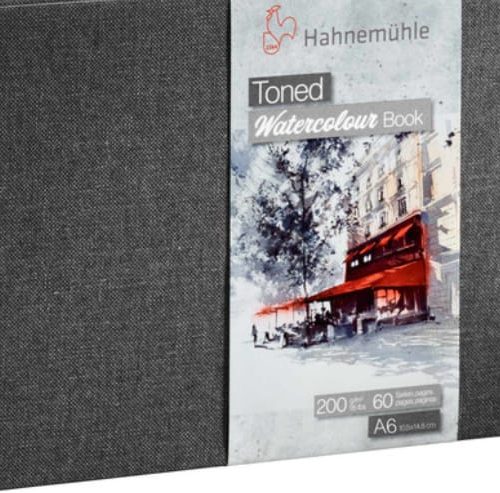                                      Hahnemuhle Toned Watercolor Book Grey (A6 Landscape, 200gsm, 30 Sheets/ 60Pages) 