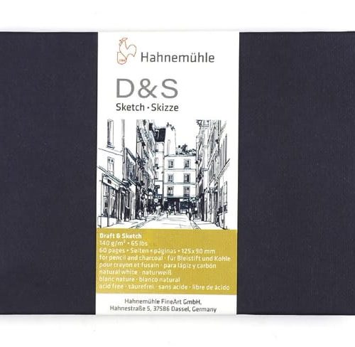                                             Hahnemuhle Sketch Book "D&S" Black140gsm, DIN A5, Landscape, 80 Sheets