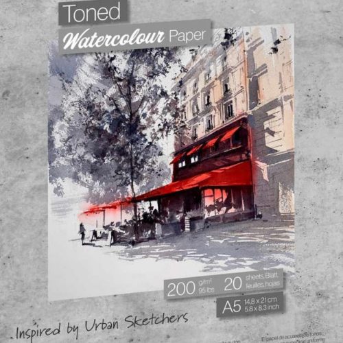                                                                   Hahnemuhle Toned Watercolor Pad Grey (200gsm, A5, 20 Sheets)