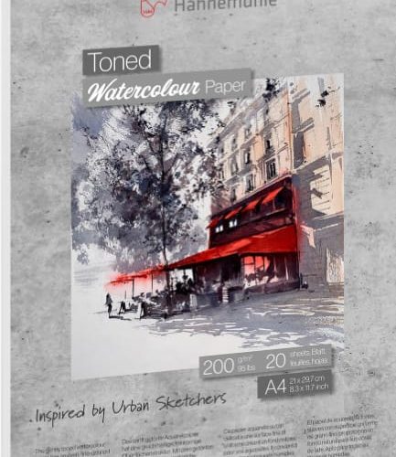                                                                   Hahnemuhle Toned Watercolor Pad Grey (200gsm, A4, 20 Sheets)